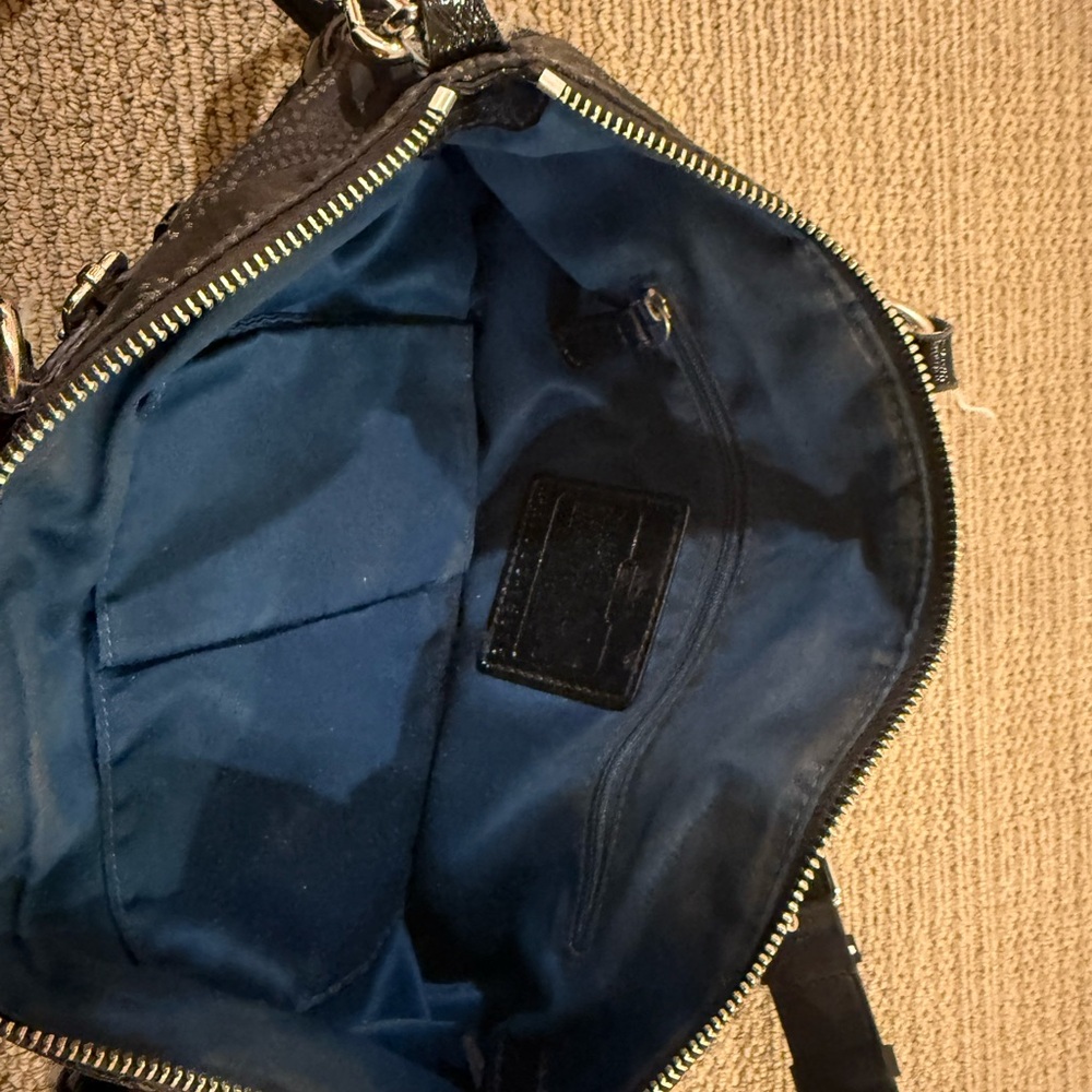 Coach Black Shoulder Bag with Silver Circle Design - Picture 5 of 6